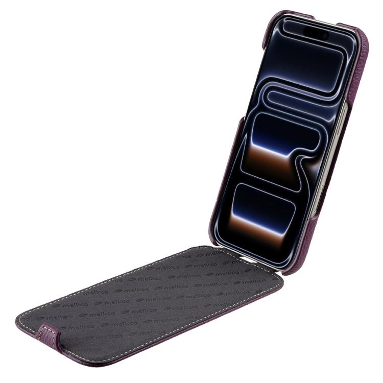 melkco Custodia per telefono in vera pelle con motivo litchi, apertura verticale magnetica, For iPhone 17 Pro Max, For iPhone 17 Pro, For iPhone 17, For iPhone Air