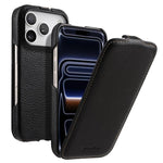melkco Custodia per telefono in vera pelle con motivo litchi, apertura verticale magnetica, For iPhone 17 Pro Max, For iPhone 17 Pro, For iPhone 17, For iPhone Air