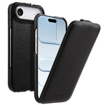 melkco Custodia per telefono in vera pelle con motivo litchi, apertura verticale magnetica, For iPhone 17 Pro Max, For iPhone 17 Pro, For iPhone 17, For iPhone Air