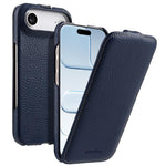 melkco Custodia per telefono in vera pelle con motivo litchi, apertura verticale magnetica, For iPhone 17 Pro Max, For iPhone 17 Pro, For iPhone 17, For iPhone Air