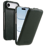 melkco Custodia per telefono in vera pelle con motivo litchi, apertura verticale magnetica, For iPhone 17 Pro Max, For iPhone 17 Pro, For iPhone 17, For iPhone Air