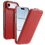 melkco Custodia per telefono in vera pelle con motivo litchi, apertura verticale magnetica, For iPhone 17 Pro Max, For iPhone 17 Pro, For iPhone 17, For iPhone Air