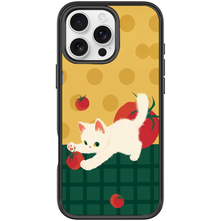 Custodia magnetica per telefono con motivo a gatto e pomodoro, For iPhone 16 Pro Max, For iPhone 16 Pro, For iPhone 16 Plus, For iPhone 16