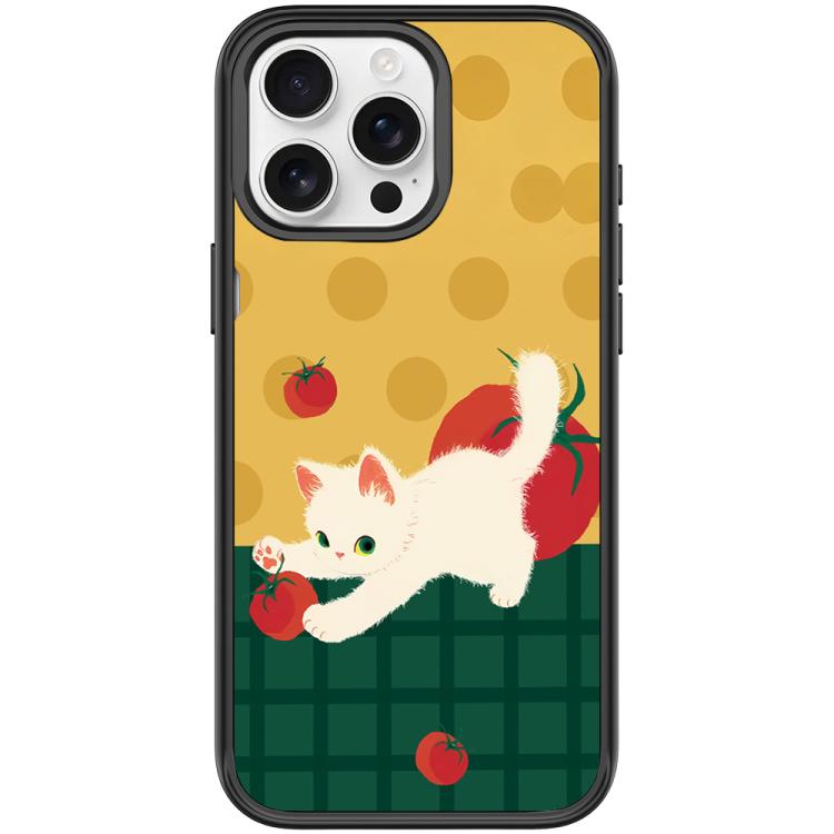 Custodia magnetica per telefono con motivo a gatto e pomodoro, For iPhone 15 Pro Max, For iPhone 15 Pro
