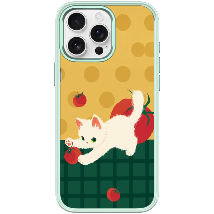 Custodia magnetica per telefono con motivo a gatto e pomodoro, For iPhone 15 Pro Max, For iPhone 15 Pro