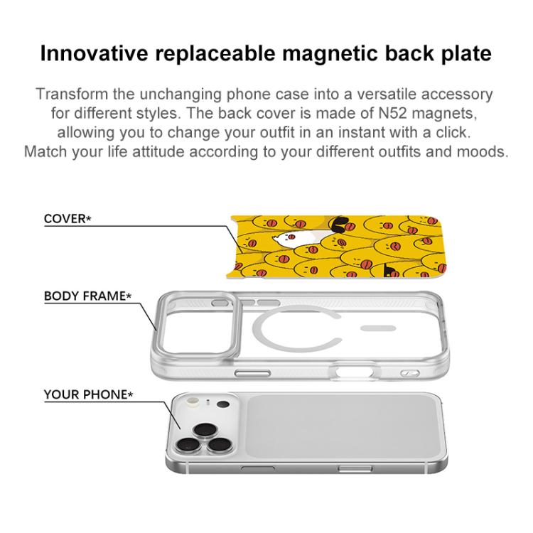 Custodia magnetica per telefono con motivo anatra gialla, For iPhone 16 Pro Max, For iPhone 16 Pro, For iPhone 16 Plus, For iPhone 16