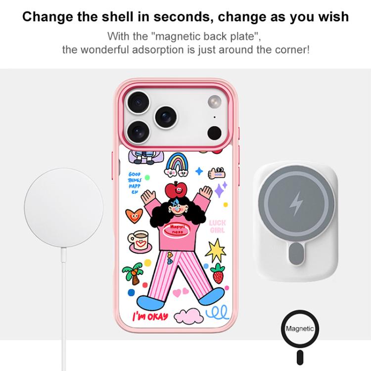 Custodia magnetica per telefono con motivo "Bambina di Apple"., For iPhone 16 Pro Max, For iPhone 16 Pro, For iPhone 16 Plus, For iPhone 16