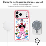 Custodia magnetica per telefono con motivo "Bambina di Apple"., For iPhone 15 Pro Max, For iPhone 15 Pro
