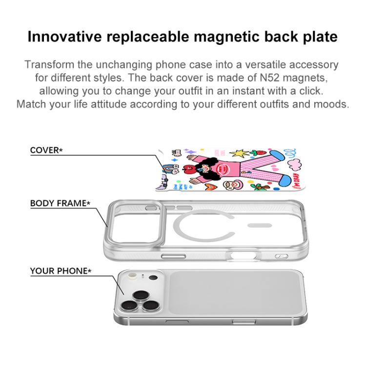 Custodia magnetica per telefono con motivo "Bambina di Apple"., For iPhone 16 Pro Max, For iPhone 16 Pro, For iPhone 16 Plus, For iPhone 16