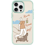 Custodia magnetica per telefono con motivo cane che cammina, For iPhone 16 Pro Max, For iPhone 16 Pro, For iPhone 16 Plus, For iPhone 16