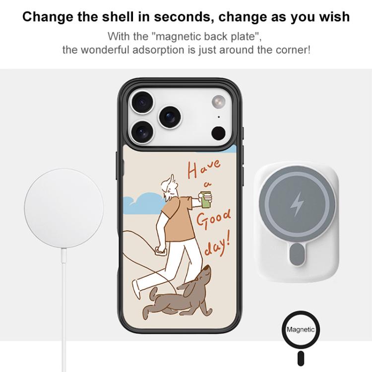 Custodia magnetica per telefono con motivo cane che cammina, For iPhone 15 Pro Max, For iPhone 15 Pro