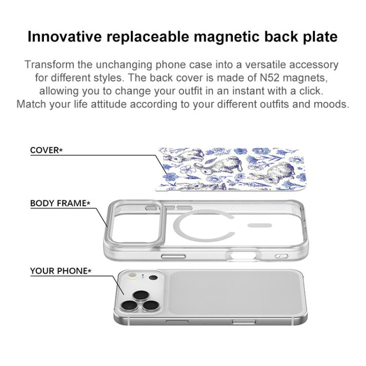 Adorabile custodia magnetica per telefono con motivo a coniglietto stilizzato., For iPhone 16 Pro Max, For iPhone 16 Pro, For iPhone 16 Plus, For iPhone 16