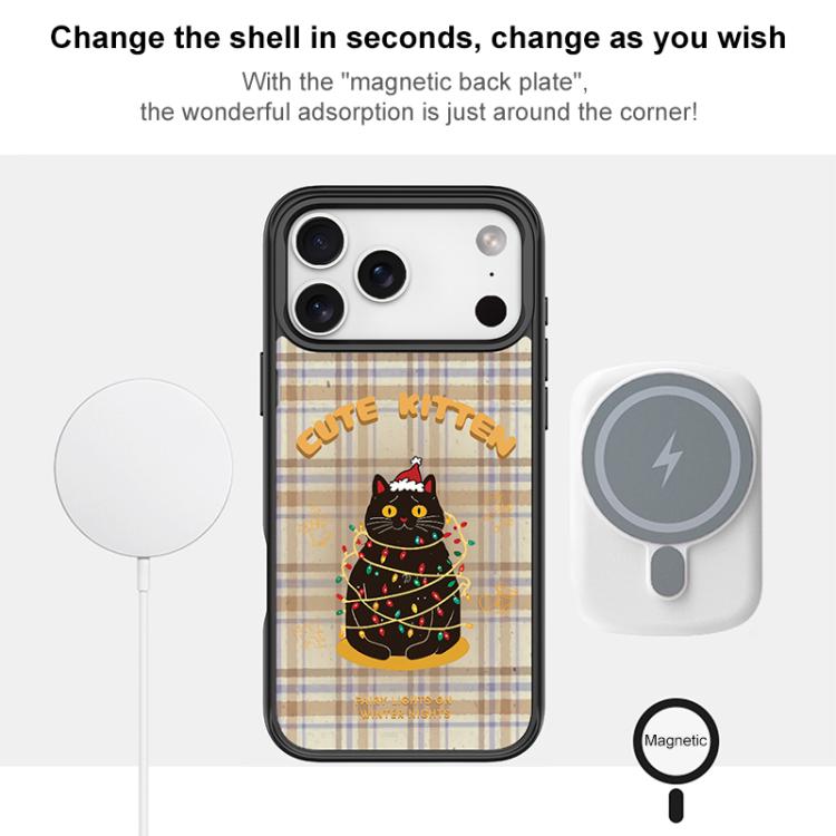 Cover magnetica per telefono con motivo di gatti natalizi, For iPhone 16 Pro Max, For iPhone 16 Pro, For iPhone 16 Plus, For iPhone 16