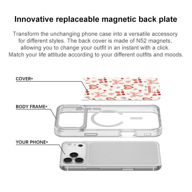 Custodia magnetica per telefono con motivo "Pink Lover", For iPhone 16 Pro Max, For iPhone 16 Pro, For iPhone 16 Plus, For iPhone 16