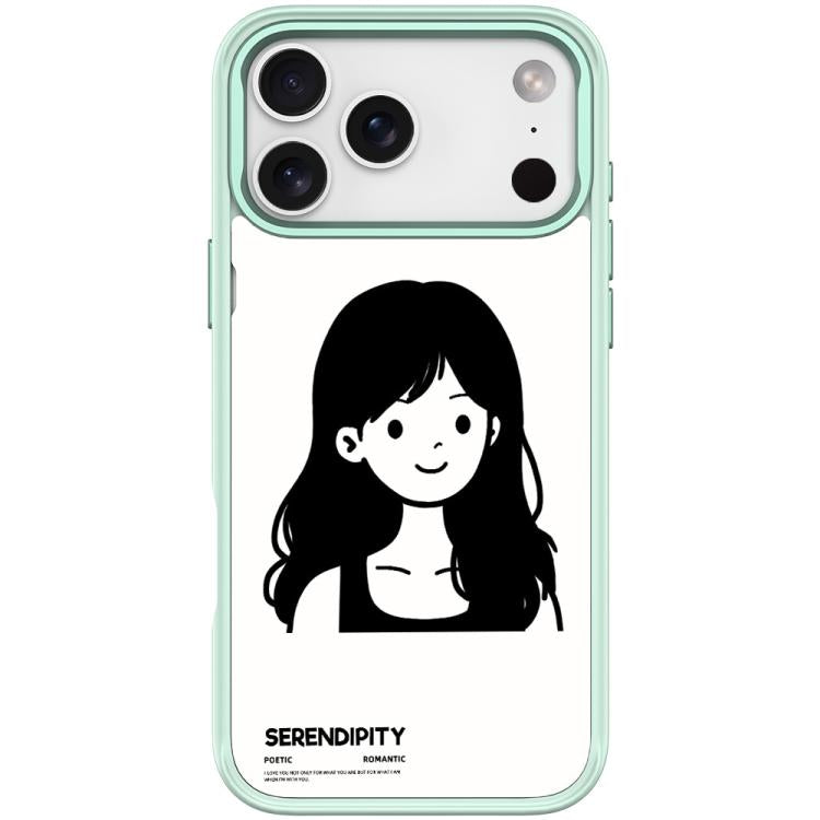 Cover magnetica per telefono con motivo di ragazza dai capelli ricci in stile schizzo, For iPhone 17 Pro Max, For iPhone 17 Pro, For iPhone 17, For iPhone Air