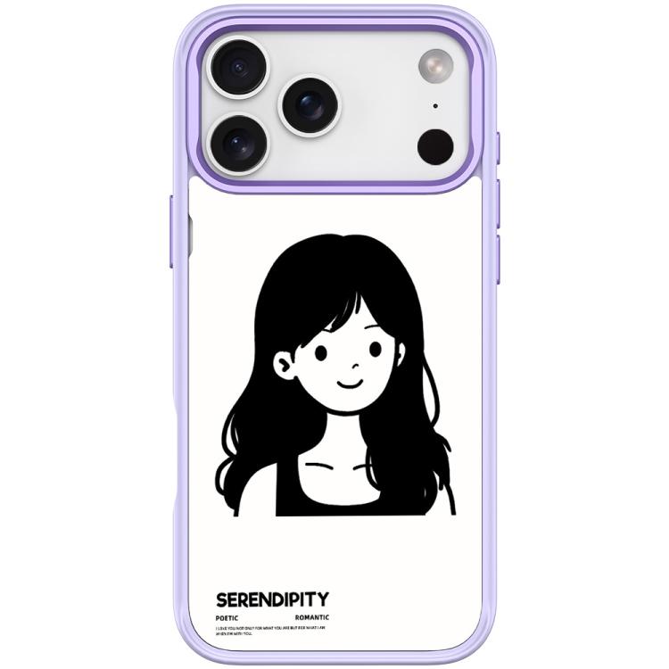 Cover magnetica per telefono con motivo di ragazza dai capelli ricci in stile schizzo, For iPhone 17 Pro Max, For iPhone 17 Pro, For iPhone 17, For iPhone Air