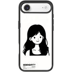 Cover magnetica per telefono con motivo di ragazza dai capelli ricci in stile schizzo, For iPhone 17 Pro Max, For iPhone 17 Pro, For iPhone 17, For iPhone Air