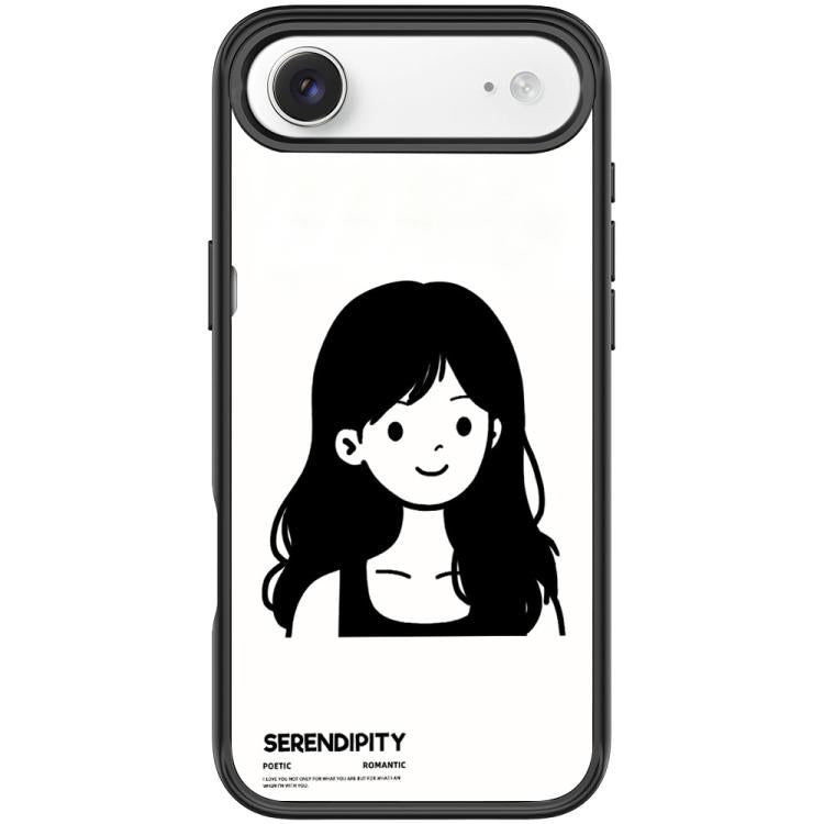 Cover magnetica per telefono con motivo di ragazza dai capelli ricci in stile schizzo, For iPhone 17 Pro Max, For iPhone 17 Pro, For iPhone 17, For iPhone Air