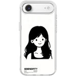 Cover magnetica per telefono con motivo di ragazza dai capelli ricci in stile schizzo, For iPhone 17 Pro Max, For iPhone 17 Pro, For iPhone 17, For iPhone Air