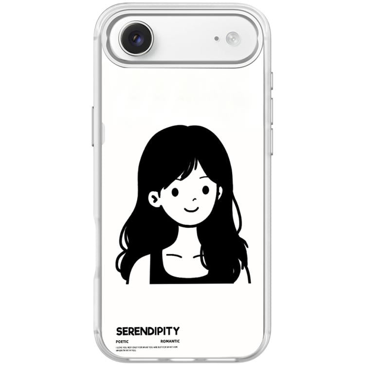 Cover magnetica per telefono con motivo di ragazza dai capelli ricci in stile schizzo, For iPhone 17 Pro Max, For iPhone 17 Pro, For iPhone 17, For iPhone Air
