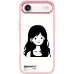 Cover magnetica per telefono con motivo di ragazza dai capelli ricci in stile schizzo, For iPhone 17 Pro Max, For iPhone 17 Pro, For iPhone 17, For iPhone Air