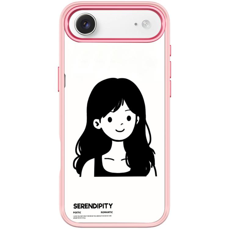 Cover magnetica per telefono con motivo di ragazza dai capelli ricci in stile schizzo, For iPhone 17 Pro Max, For iPhone 17 Pro, For iPhone 17, For iPhone Air