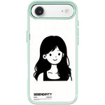 Cover magnetica per telefono con motivo di ragazza dai capelli ricci in stile schizzo, For iPhone 17 Pro Max, For iPhone 17 Pro, For iPhone 17, For iPhone Air