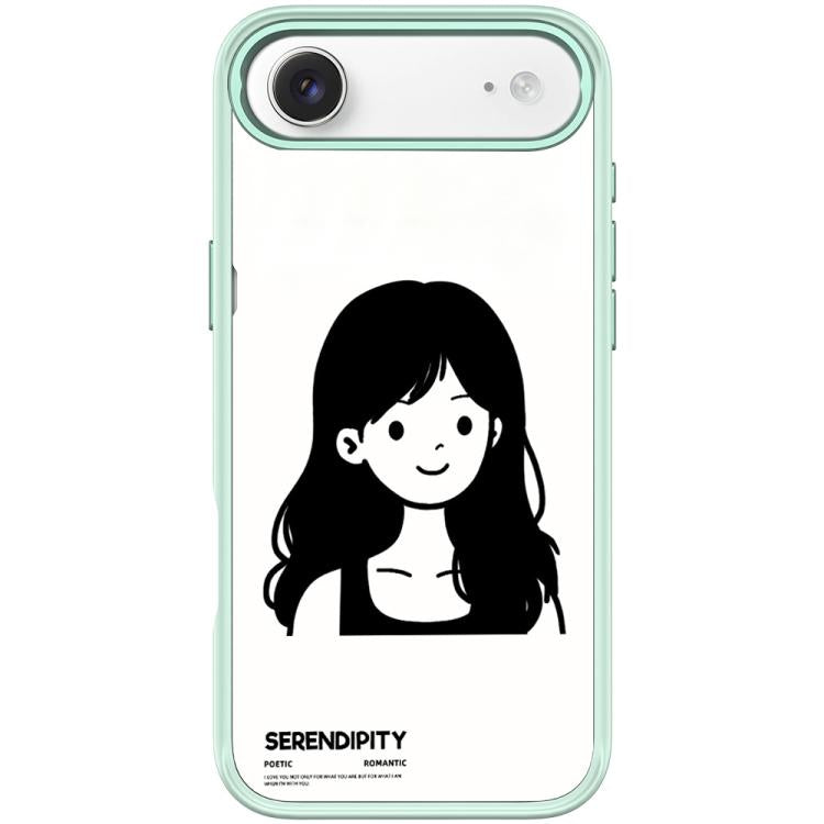Cover magnetica per telefono con motivo di ragazza dai capelli ricci in stile schizzo, For iPhone 17 Pro Max, For iPhone 17 Pro, For iPhone 17, For iPhone Air