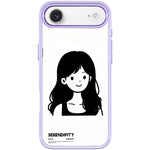Cover magnetica per telefono con motivo di ragazza dai capelli ricci in stile schizzo, For iPhone 17 Pro Max, For iPhone 17 Pro, For iPhone 17, For iPhone Air