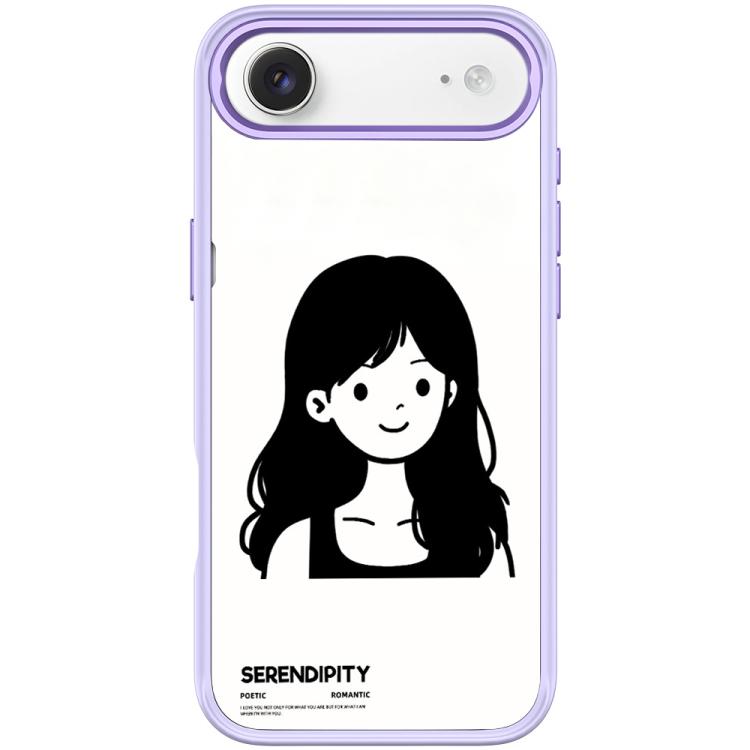 Cover magnetica per telefono con motivo di ragazza dai capelli ricci in stile schizzo, For iPhone 17 Pro Max, For iPhone 17 Pro, For iPhone 17, For iPhone Air