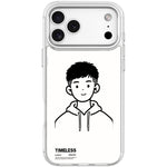 Custodia magnetica per telefono con motivo "Sketch Hooded Boy"., For iPhone 17 Pro Max, For iPhone 17 Pro, For iPhone 17, For iPhone Air