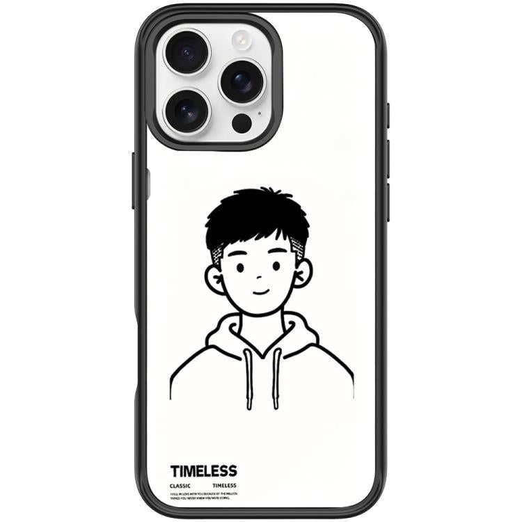 Custodia magnetica per telefono con motivo "Sketch Hooded Boy"., For iPhone 16 Pro Max, For iPhone 16 Pro, For iPhone 16 Plus, For iPhone 16
