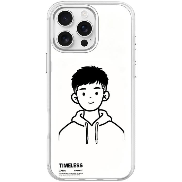 Custodia magnetica per telefono con motivo "Sketch Hooded Boy"., For iPhone 16 Pro Max, For iPhone 16 Pro, For iPhone 16 Plus, For iPhone 16
