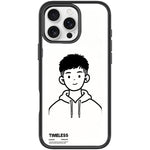 Custodia magnetica per telefono con motivo "Sketch Hooded Boy"., For iPhone 16 Pro Max, For iPhone 16 Pro, For iPhone 16 Plus, For iPhone 16