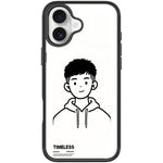Custodia magnetica per telefono con motivo "Sketch Hooded Boy"., For iPhone 16 Pro Max, For iPhone 16 Pro, For iPhone 16 Plus, For iPhone 16