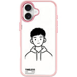 Custodia magnetica per telefono con motivo "Sketch Hooded Boy"., For iPhone 16 Pro Max, For iPhone 16 Pro, For iPhone 16 Plus, For iPhone 16