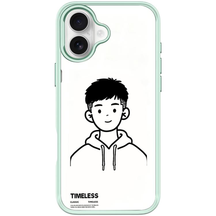 Custodia magnetica per telefono con motivo "Sketch Hooded Boy"., For iPhone 16 Pro Max, For iPhone 16 Pro, For iPhone 16 Plus, For iPhone 16