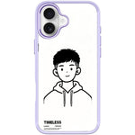 Custodia magnetica per telefono con motivo "Sketch Hooded Boy"., For iPhone 16 Pro Max, For iPhone 16 Pro, For iPhone 16 Plus, For iPhone 16