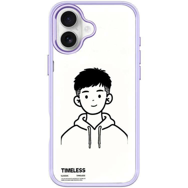 Custodia magnetica per telefono con motivo "Sketch Hooded Boy"., For iPhone 16 Pro Max, For iPhone 16 Pro, For iPhone 16 Plus, For iPhone 16