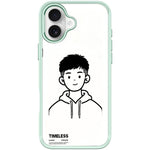 Custodia magnetica per telefono con motivo "Sketch Hooded Boy"., For iPhone 16 Pro Max, For iPhone 16 Pro, For iPhone 16 Plus, For iPhone 16