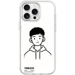 Custodia magnetica per telefono con motivo "Sketch Hooded Boy"., For iPhone 15 Pro Max, For iPhone 15 Pro