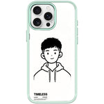 Custodia magnetica per telefono con motivo "Sketch Hooded Boy"., For iPhone 15 Pro Max, For iPhone 15 Pro