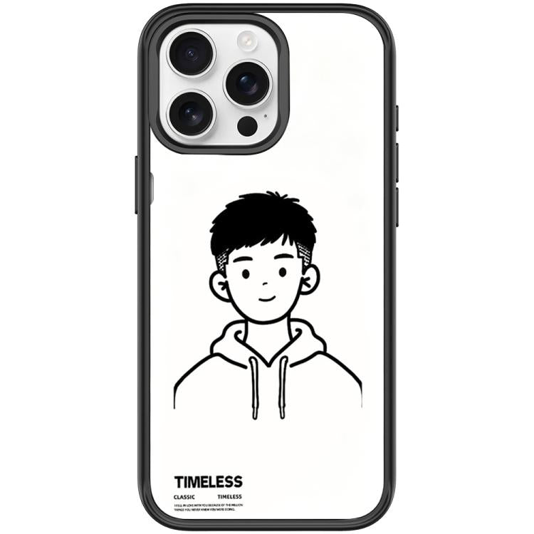 Custodia magnetica per telefono con motivo "Sketch Hooded Boy"., For iPhone 15 Pro Max, For iPhone 15 Pro