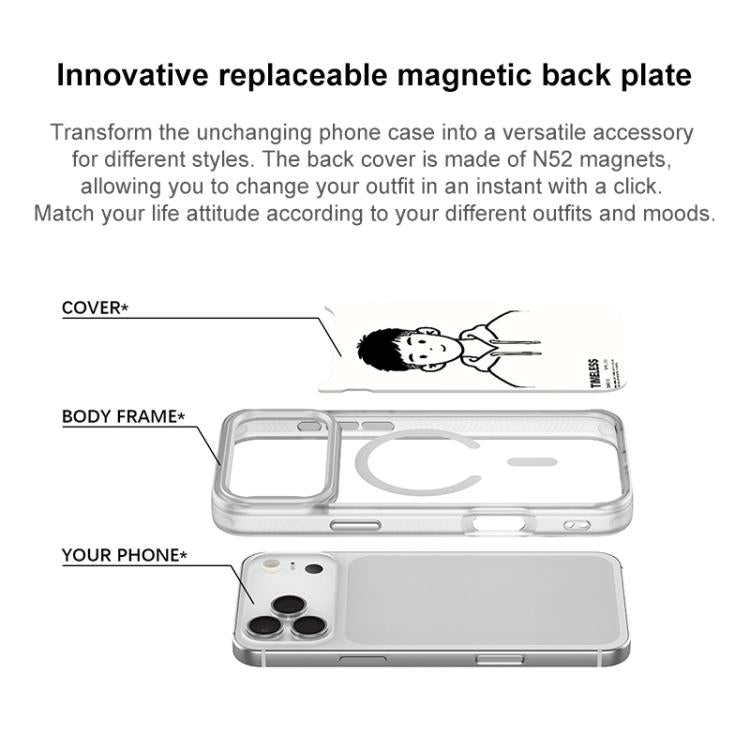 Custodia magnetica per telefono con motivo "Sketch Hooded Boy"., For iPhone 17 Pro Max, For iPhone 17 Pro, For iPhone 17, For iPhone Air