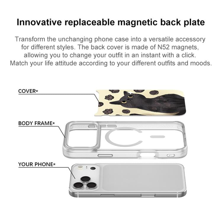 Adorabile custodia magnetica per telefono con motivo a zampa di gatto, For iPhone 15 Pro Max, For iPhone 15 Pro