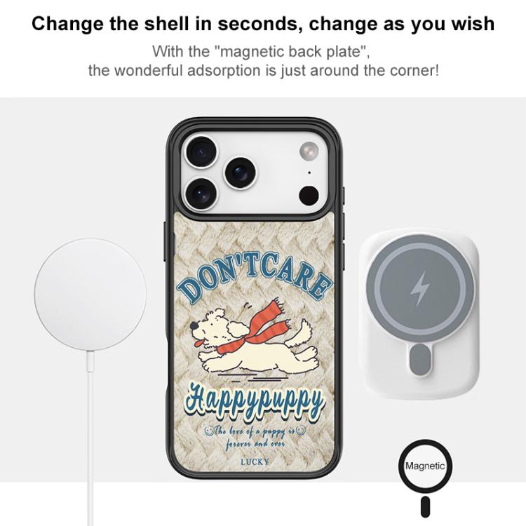 Adorabile custodia magnetica per telefono con motivo di cuccioli felici, For iPhone 15 Pro Max, For iPhone 15 Pro