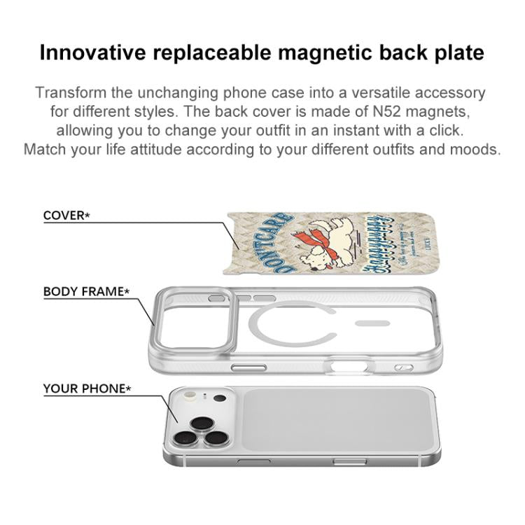 Adorabile custodia magnetica per telefono con motivo di cuccioli felici, For iPhone 17 Pro Max, For iPhone 17 Pro, For iPhone 17, For iPhone Air