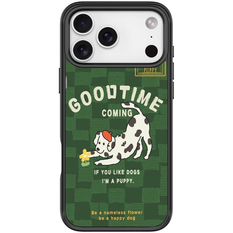 Adorabile custodia magnetica per telefono con motivo cane che cattura fiori, For iPhone 17 Pro Max, For iPhone 17 Pro, For iPhone 17, For iPhone Air
