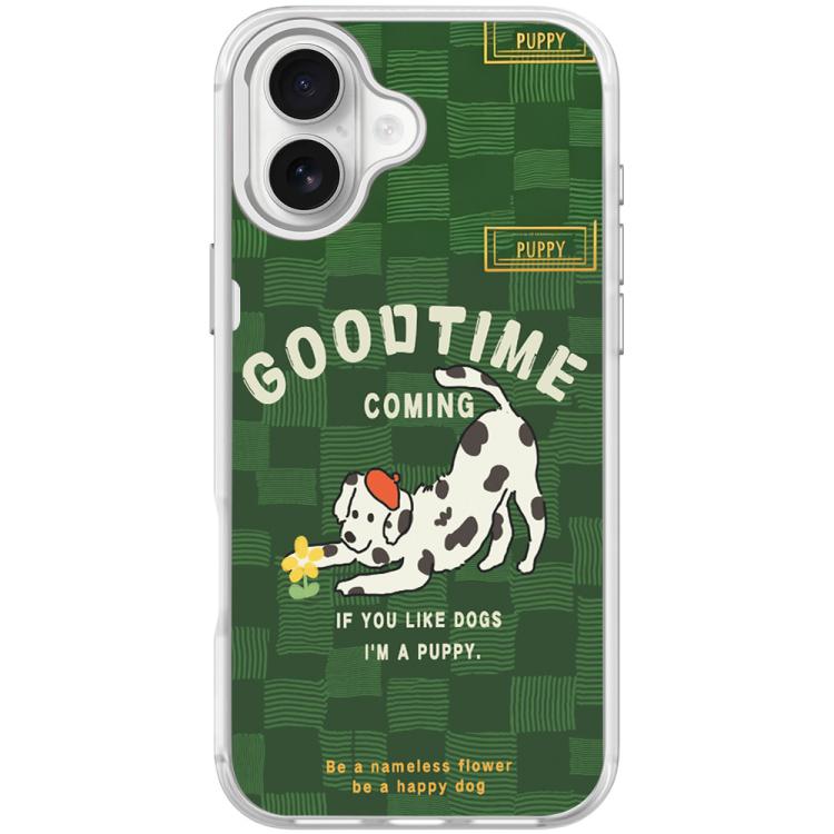 Adorabile custodia magnetica per telefono con motivo cane che cattura fiori, For iPhone 16 Pro Max, For iPhone 16 Pro, For iPhone 16 Plus, For iPhone 16