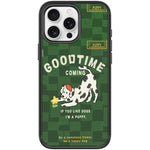 Adorabile custodia magnetica per telefono con motivo cane che cattura fiori, For iPhone 15 Pro Max, For iPhone 15 Pro